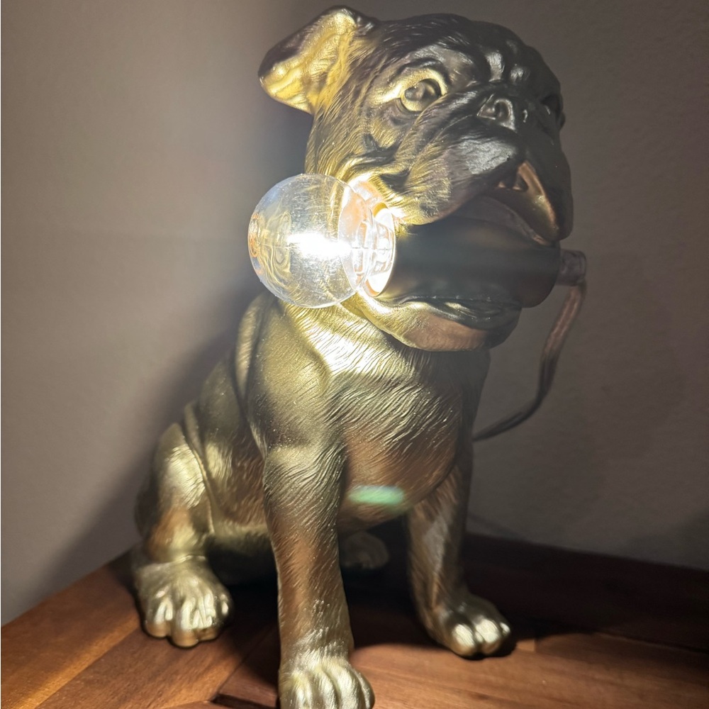 Gold Pug Table Lamp